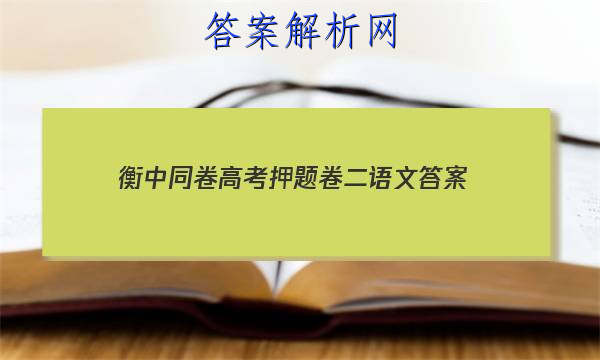 「2023衡中同卷高考押题卷二语文
答案」衡中同卷高三一轮答案语文