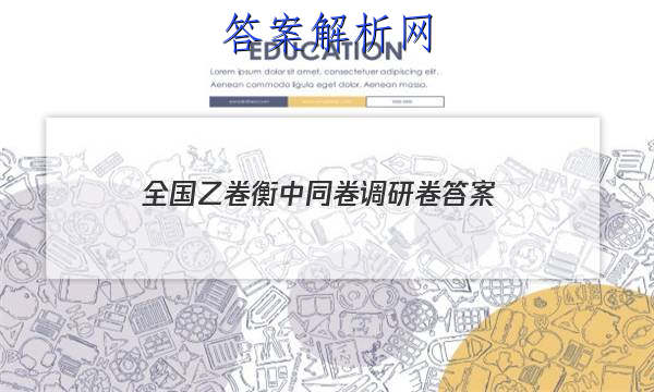 「2023全国乙卷衡中同卷调研卷
答案」衡水同卷调研卷全国三卷B卷理综一