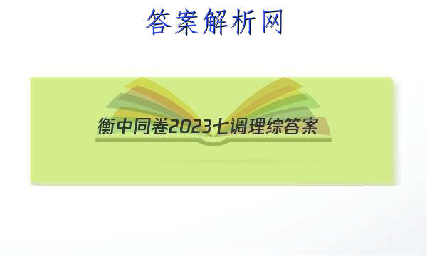「衡中同卷2023七调理综 答案」衡中同卷六调理综答案