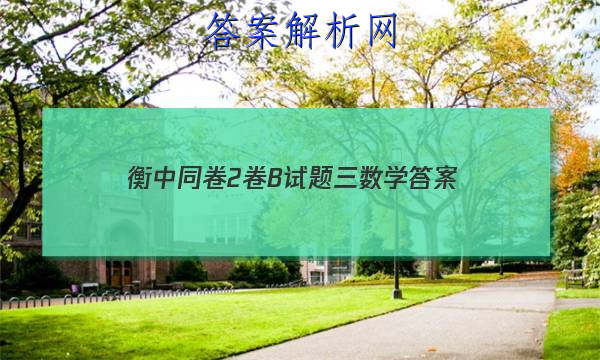 「2023衡中同卷2卷B试题三数学 答案」高三数学衡中同卷答案