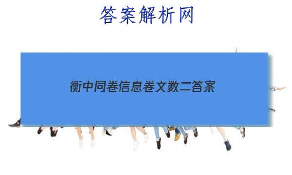 「2023衡中同卷信息卷文数二 答案」衡中同卷全国押题卷二