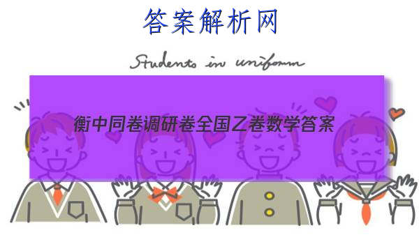 「2023衡中同卷调研卷全国乙卷数学 答案」衡中同卷专题卷答案