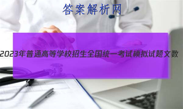 2023年普通高等学校招生全国统一考试模拟试题 文数（二）衡水金卷先享题分科综合卷答案
