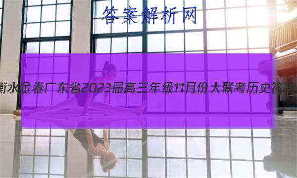 衡水金卷 广东省2023届高三年级11月份大联考历史答案 职业教育 第1张