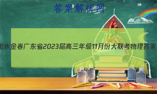衡水金卷 广东省2023届高三年级11月份大联考物理答案 职业教育 第1张